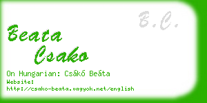 beata csako business card